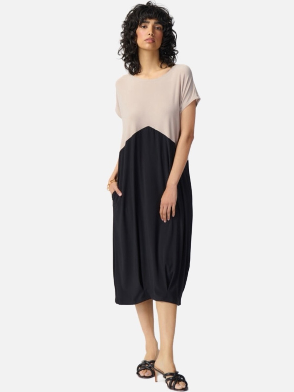 JOSEPH RIBKOFF Two Tone Colour Block Midi Cocktail Dress NWT 6